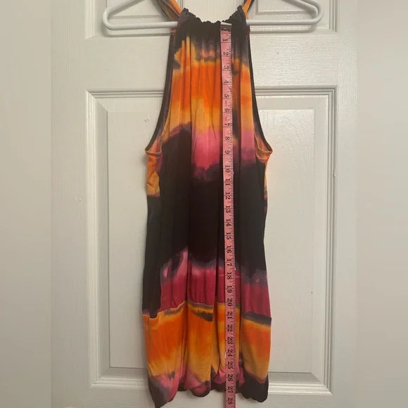Express Orange Pink Tie-Dye Romper - Picture 11 of 13
